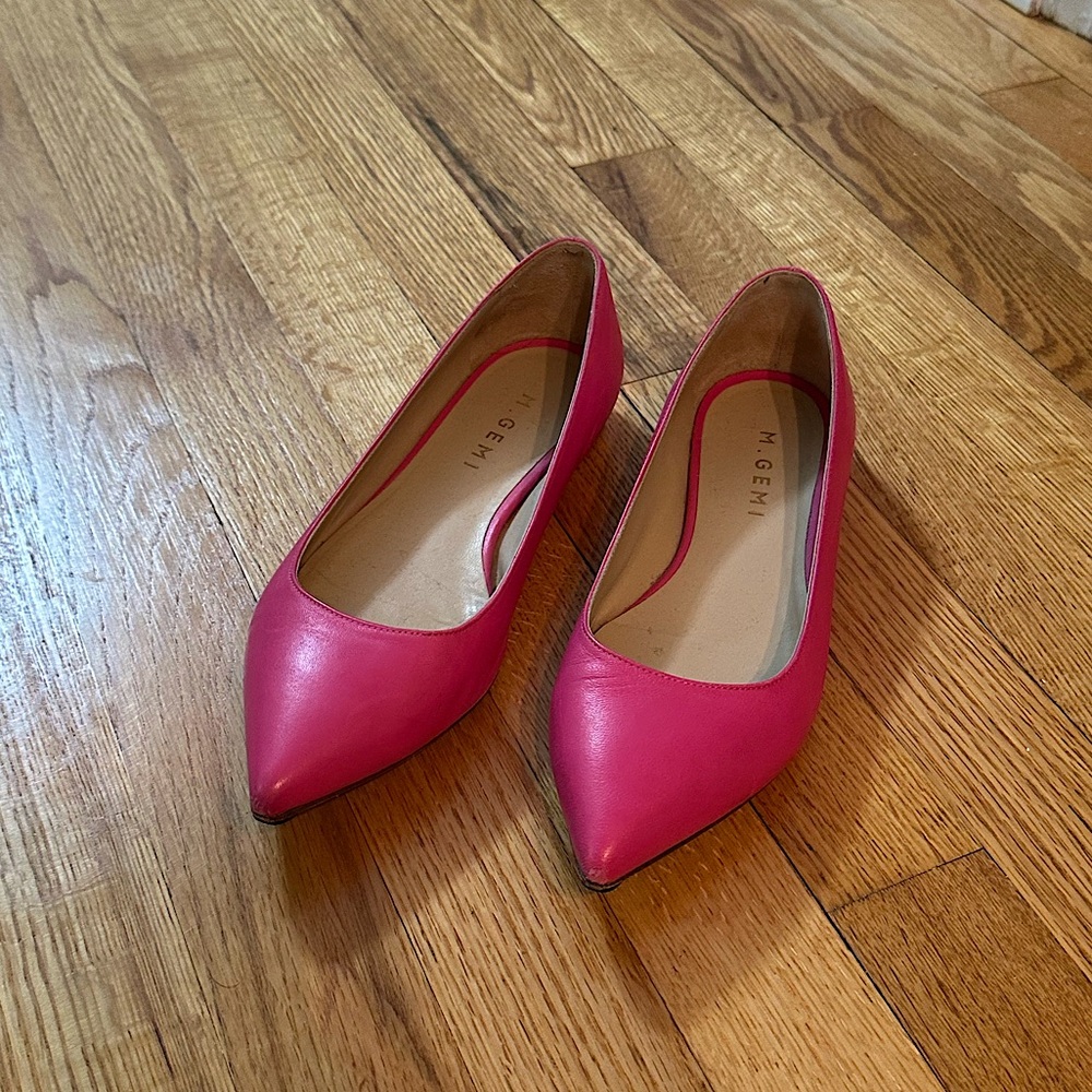 M Gemi Fortuna Leather Flat in Raspberry Pink